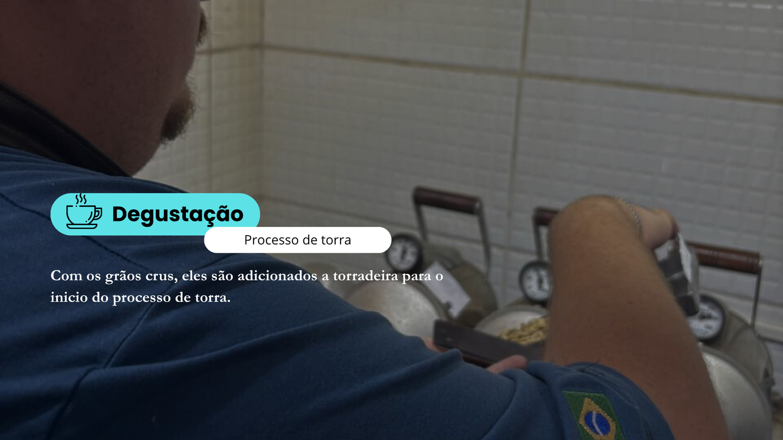 Adicionando grãos crus à torradeira